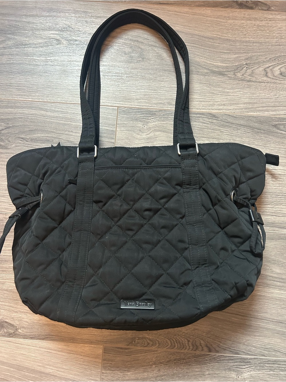 Vera Bradley Black Quilted Shoulder Tote